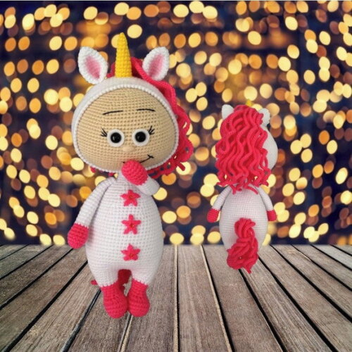 Receitas em PDF- Boneca unicornio Amigurumi