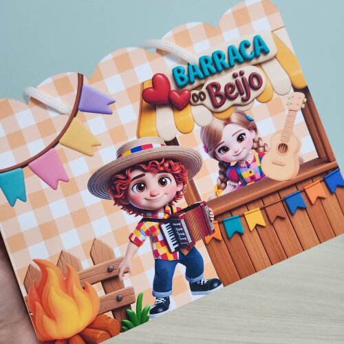 Kit 10 Sacolinhas Personalizadas Festas Junina | Pegue e Monte | Lembrancinha Festa Infantil | sacola