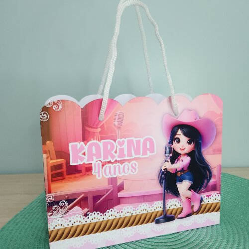Kit 10 Sacolinhas Personalizadas Boiadeira | Pegue e Monte | Lembrancinha Festa Infantil | sacola