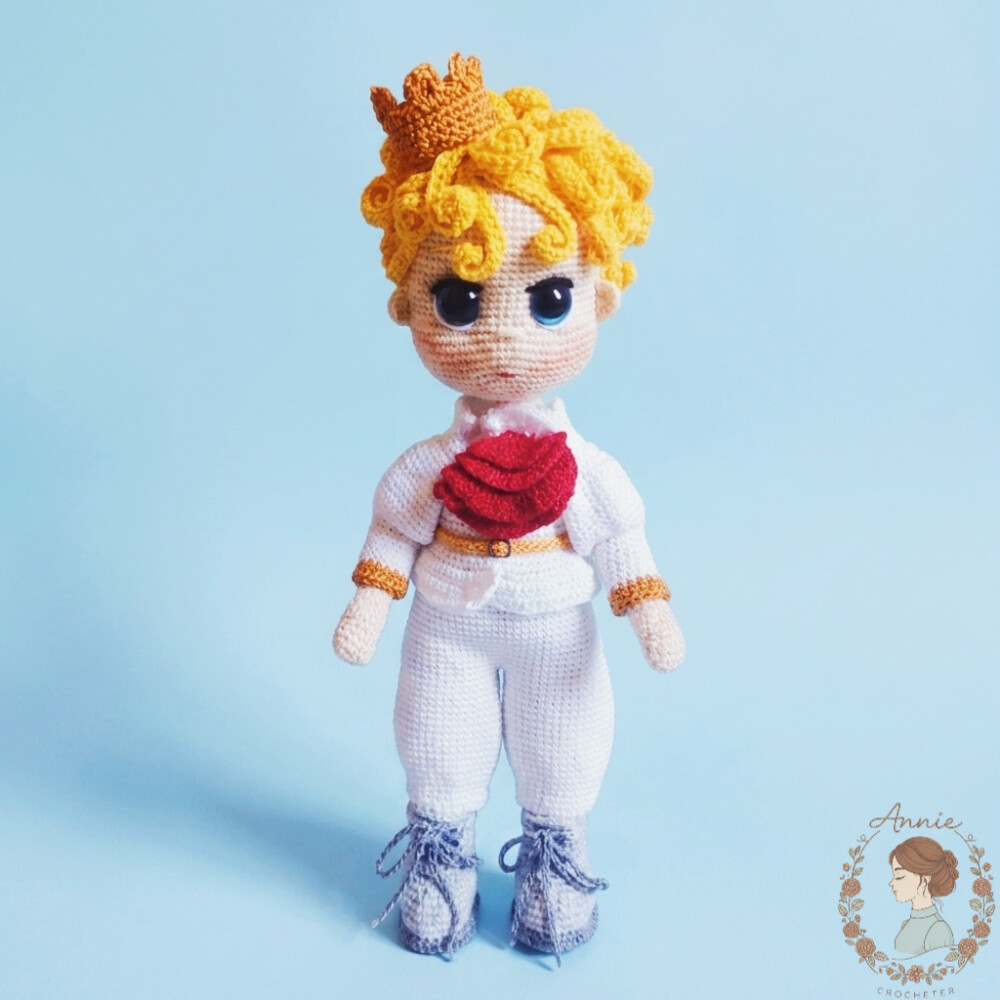 Boneco de Crochê Pequeno Príncipe, Rosa e Raposa Amigurumi