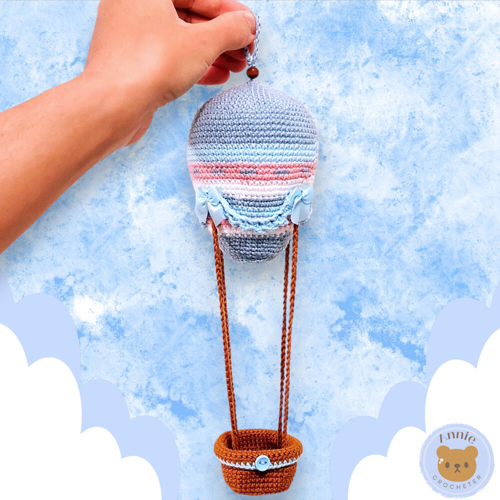 Boneco Ursinho no Balão Amigurumi Crochê