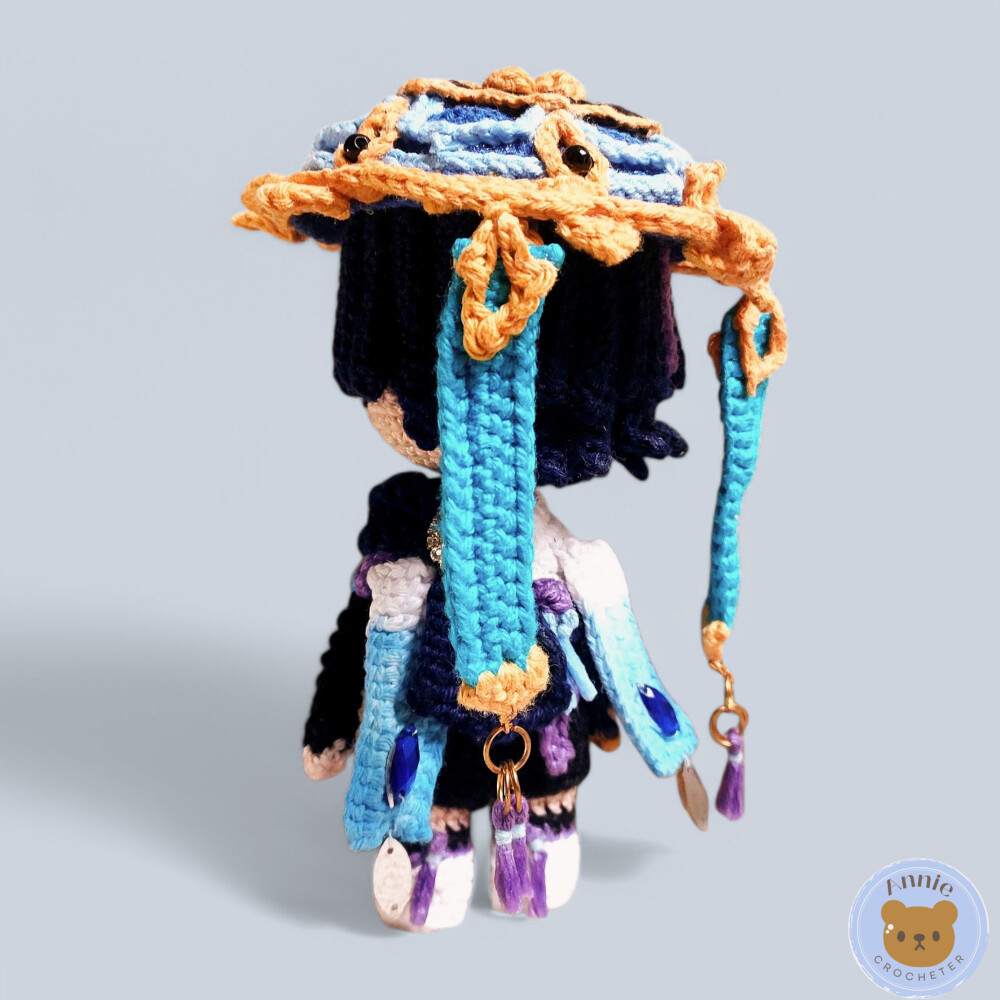 Boneco de Crochê Scaramouche Wanderer em Amigurumi Genshin Impac