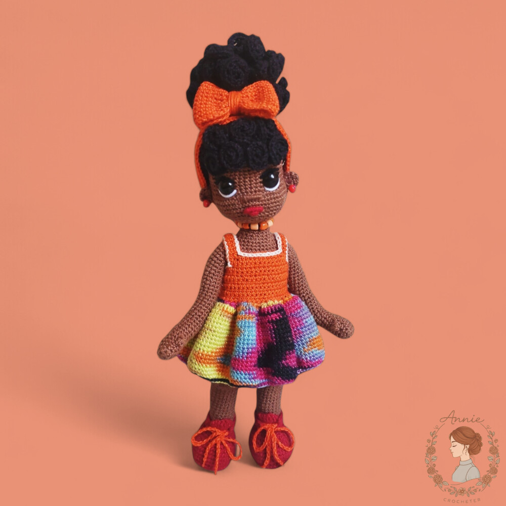 Boneca de Crochê Nívea Amigurumi Cores Vivas