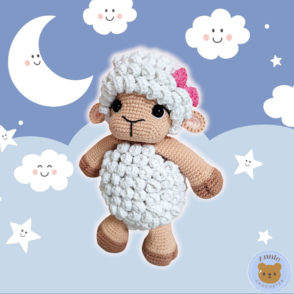 Boneca Ovelhinha de Crochê Animais Amigurumi Branca