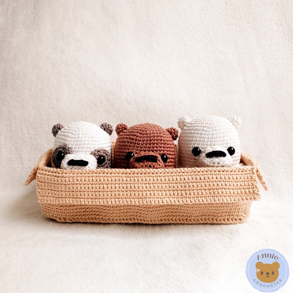 Bonecos de Crochê Ursinhos Na Caixinha Amigurumi