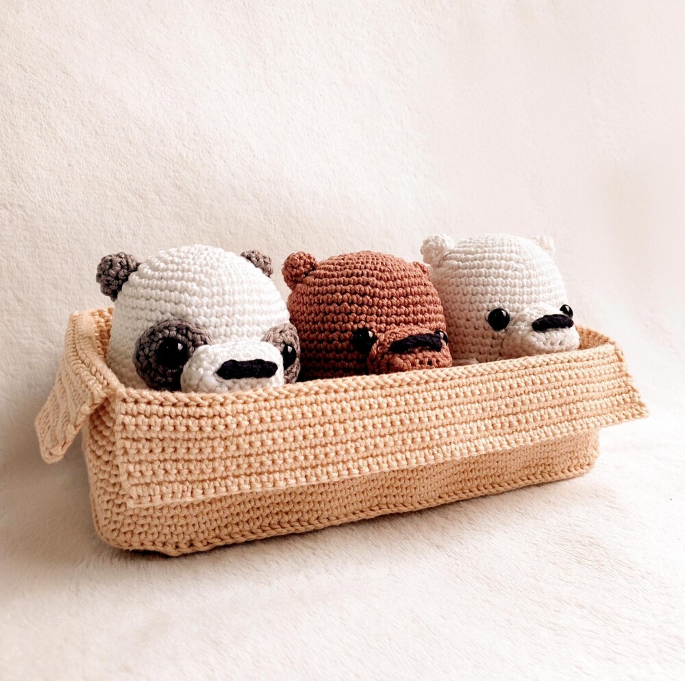 Bonecos de Crochê Ursinhos Na Caixinha Amigurumi