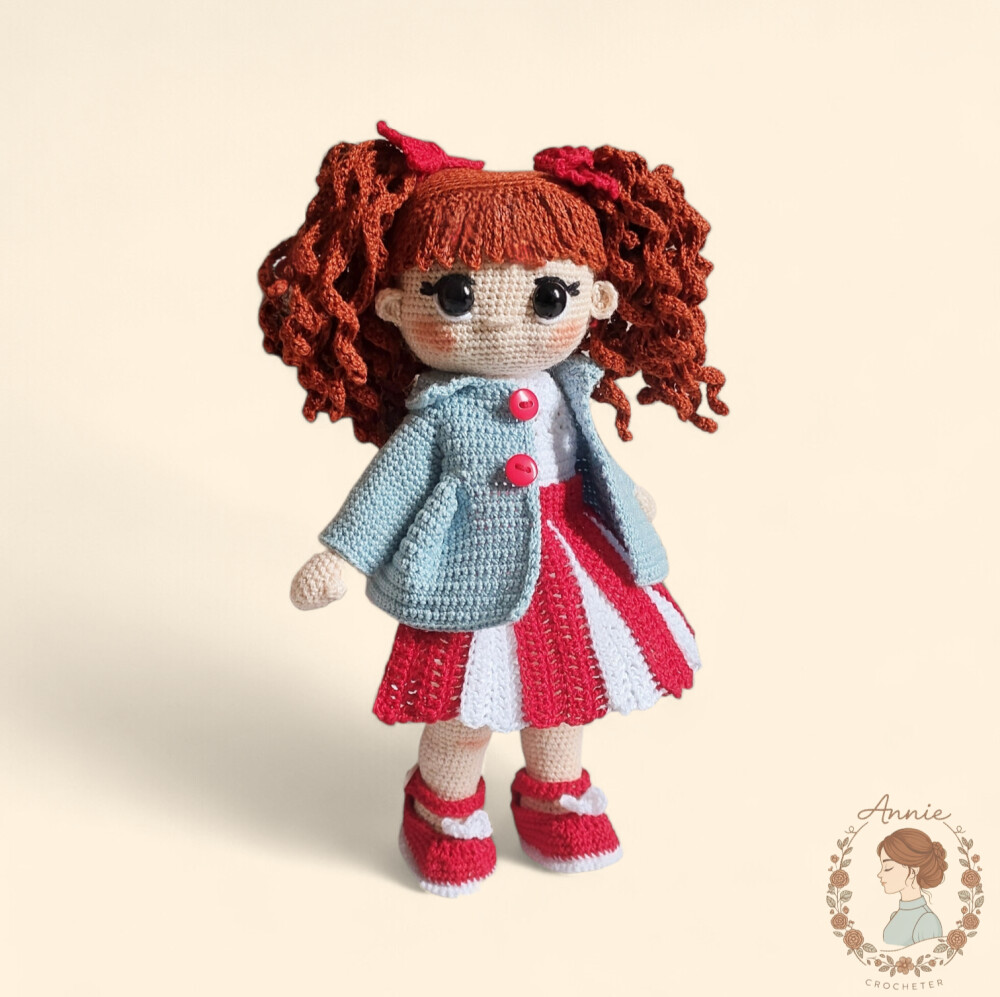 Boneca Ruiva de Crochê Enola Amigurumi