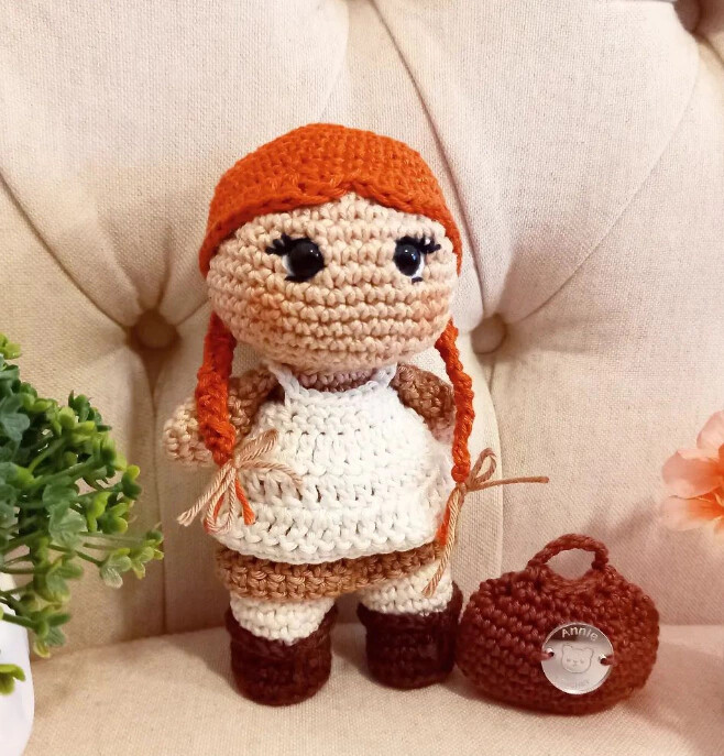 Boneca de Crochê Anne Shirley Amigurumi Anne de Green Gables