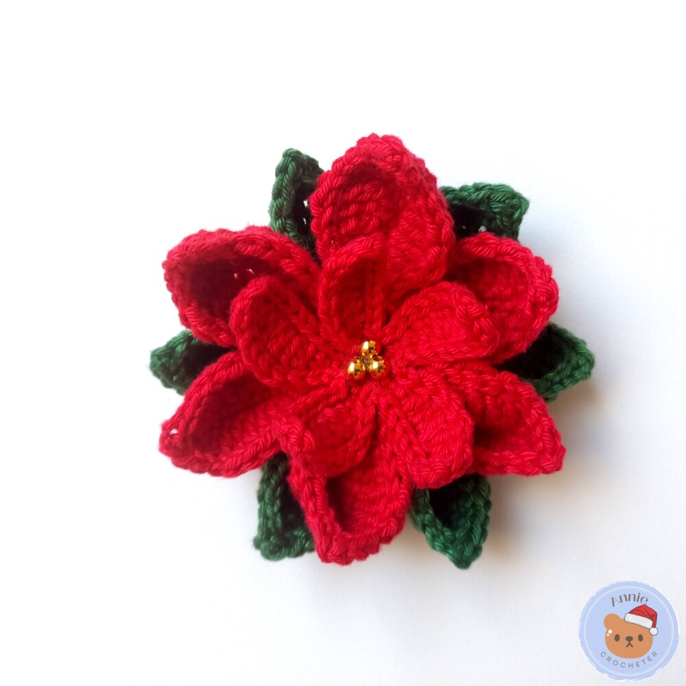 Flor de Natal de Crochê Amigurumi