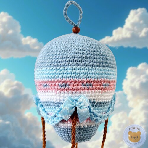 Boneco Ursinho no Balão Amigurumi Crochê