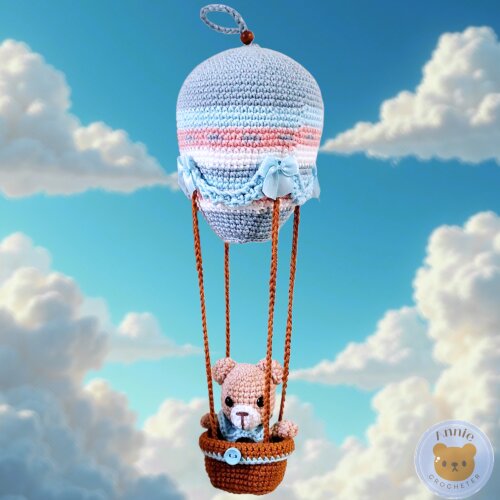 Boneco Ursinho no Balão Amigurumi Crochê