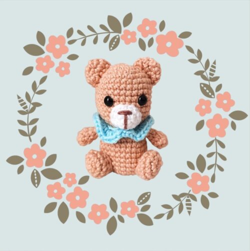 Boneco Ursinho no Balão Amigurumi Crochê