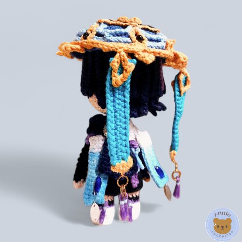 Boneco de Crochê Scaramouche Wanderer em Amigurumi Genshin Impac