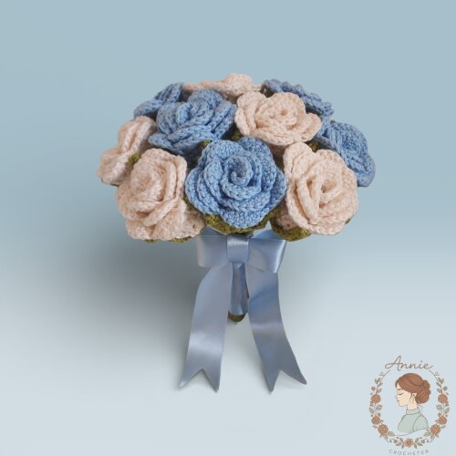 Buquê de Rosas de Crochê para Casamento