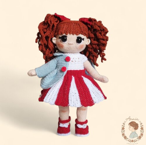 Boneca Ruiva de Crochê Enola Amigurumi