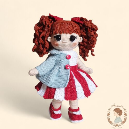 Boneca Ruiva de Crochê Enola Amigurumi