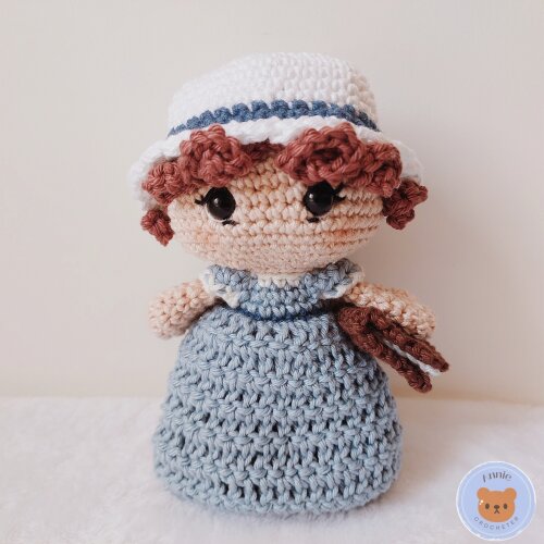 Boneca de Crochê Jane Austen Amigurumi