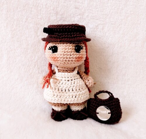 Boneca de Crochê Anne Shirley Amigurumi Anne de Green Gables