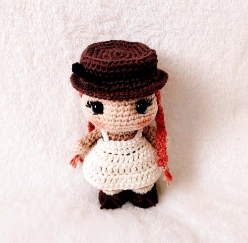 Boneca de Crochê Anne Shirley Amigurumi Anne de Green Gables