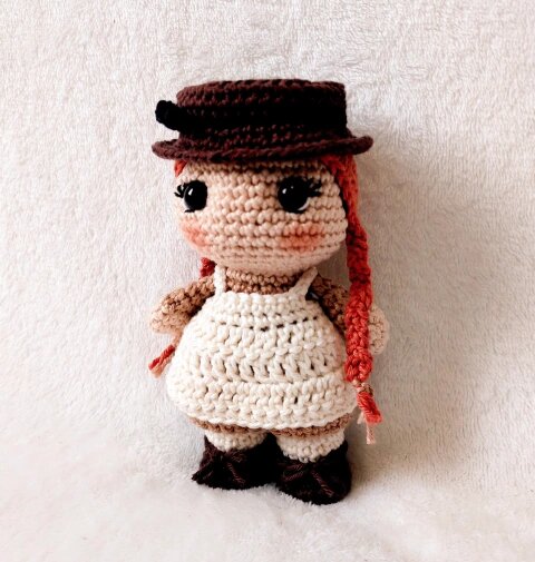 Boneca de Crochê Anne Shirley Amigurumi Anne de Green Gables