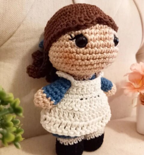 Boneca de Crochê Diana Barry Amigurumi Anne de Green Gables