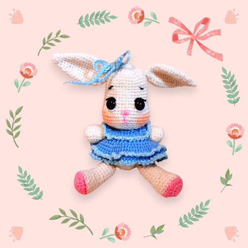 Coelhinha de Crochê em Miniatura Amigurumi