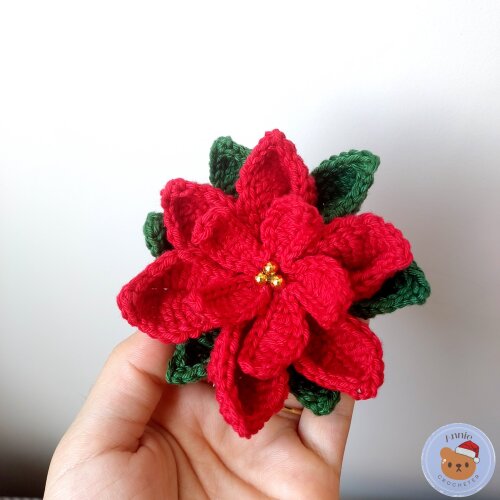 Flor de Natal de Crochê Amigurumi