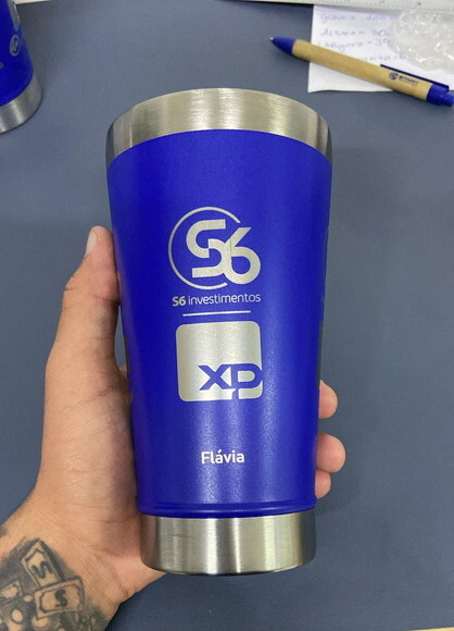 Copo Térmico Azul Personalizado Dia dos Pais