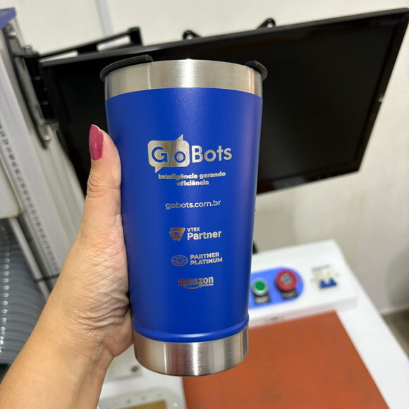 Copo Térmico Azul Royal Personalizado Dia dos Pais