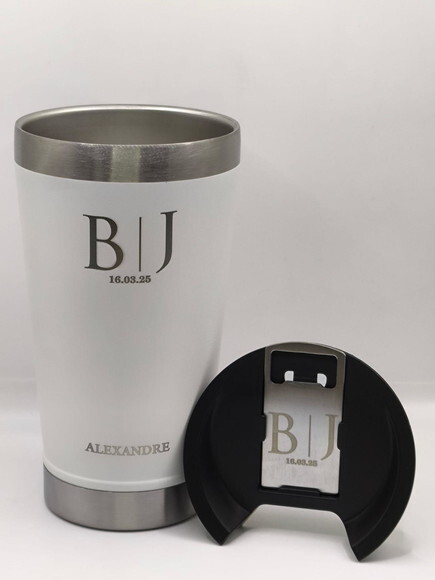 Copo Térmico Branco Personalizado Brinde Casamento