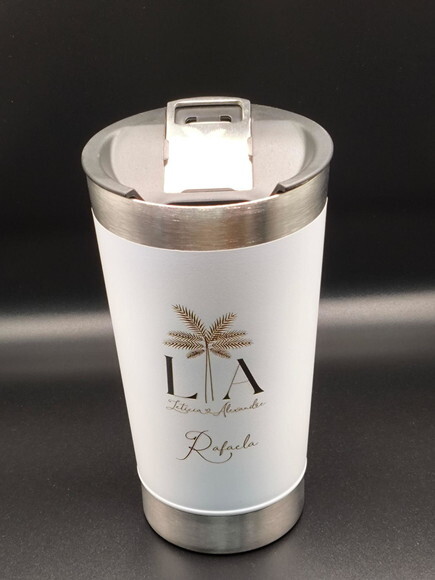 Copo Térmico Branco Personalizado Brinde Casamento