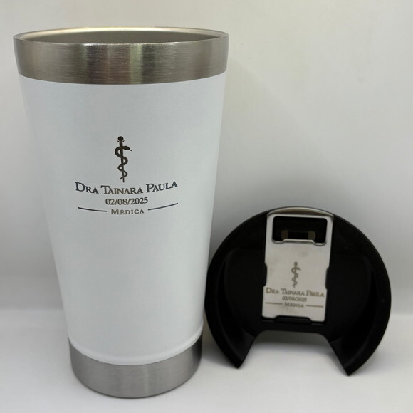 Copo Térmico Branco Personalizado Brinde Corporativo