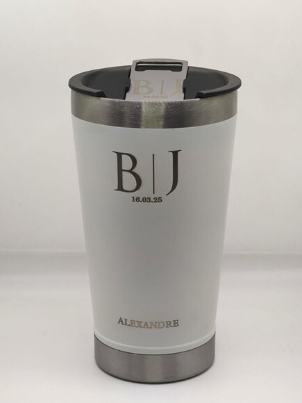 Copo Térmico Branco Personalizado Brinde Casamento