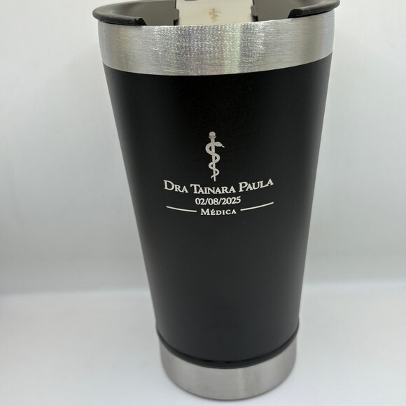 Copo Térmico Preto Personalizado Brinde Eventos