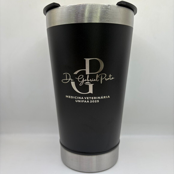 Copo Térmico Preto Personalizado Brinde Eventos