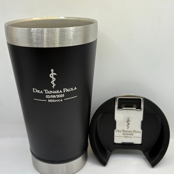 Copo Térmico Preto Personalizado Brinde Eventos