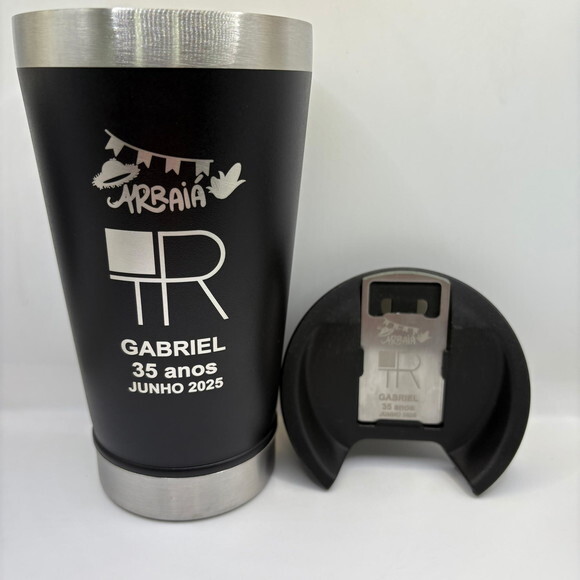 Copo Térmico Preto Personalizado Brinde Eventos