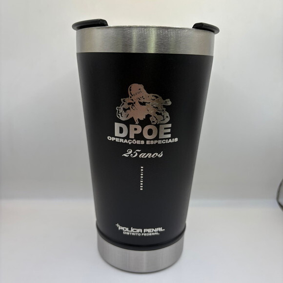 Copo Térmico Preto Personalizado Brinde Eventos