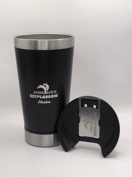 Copo Térmico Preto Personalizado Brinde Eventos