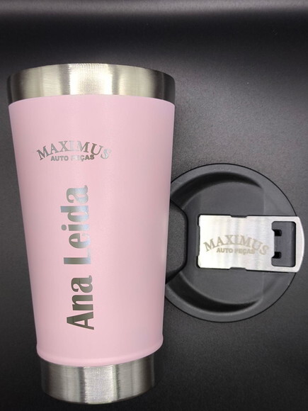 Copo Térmico Rosa Personalizado Brinde Casamento