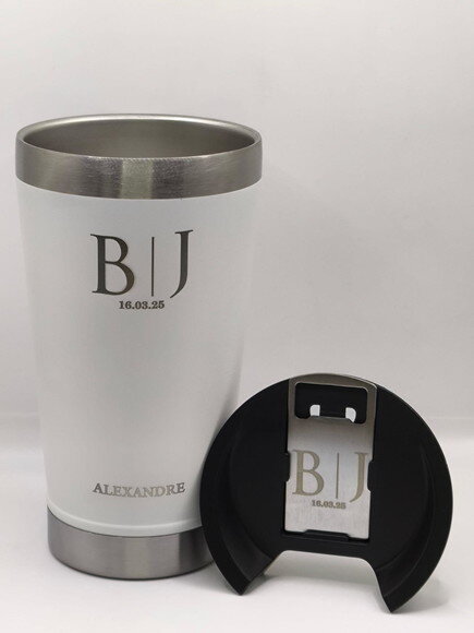Copo Térmico Branco Personalizado Brinde Casamento