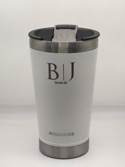 Copo Térmico Branco Personalizado Brinde Casamento