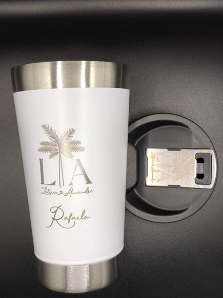 Copo Térmico Branco Personalizado Brinde Casamento