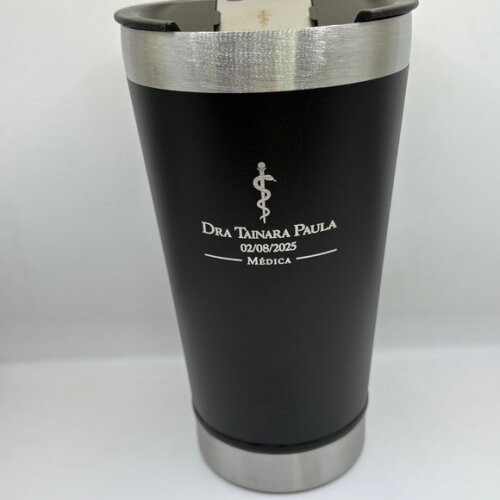 Copo Térmico Preto Personalizado Brinde Eventos