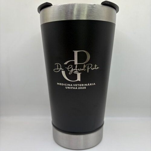Copo Térmico Preto Personalizado Brinde Eventos