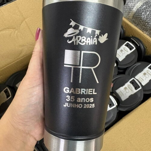 Copo Térmico Preto Personalizado Brinde Eventos