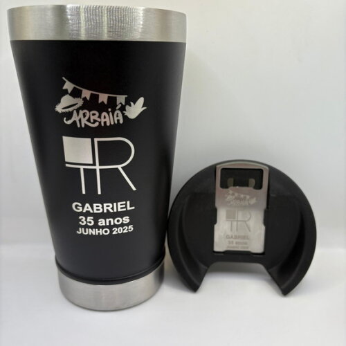 Copo Térmico Preto Personalizado Brinde Eventos
