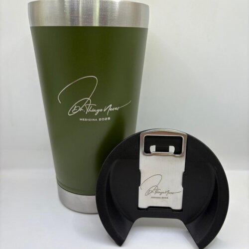 Copo Térmico Verde Militar Personalizado Brinde Eventos