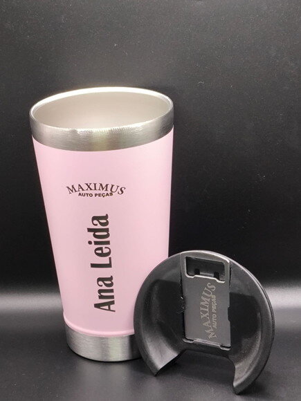 Copo Térmico Rosa Personalizado Brinde Casamento
