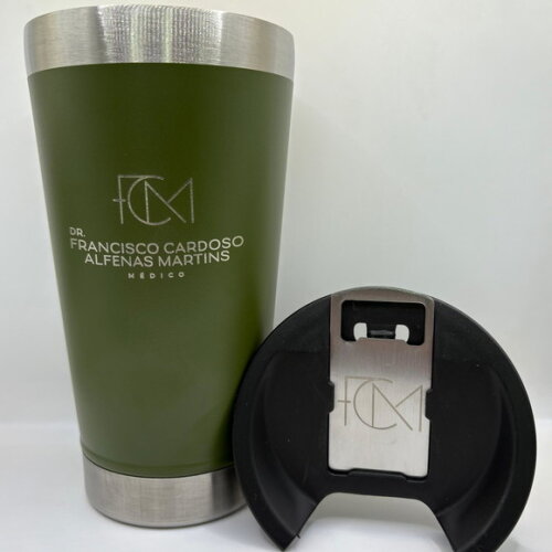 Copo Térmico Verde Militar Personalizado Brinde Eventos